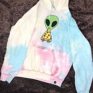Jac Vanek alien pizza hooded sweatshirt